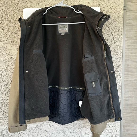 Vintage 90s Pacific Trail Outdoor Wear Men’s Jacket Size Large Brown Fleece Line - Picture 3 of 12